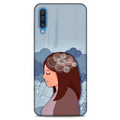 Samsung Galaxy A50 Kılıf Depresyon (30) Silicone Case Şeker Pembe Sarı
