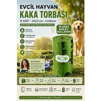 Evcil Hayvan Kaka Torbası 15 Adet 30x21 cm Sızdırmaz Kedi Köpek Dışkı Toplama Poşeti Rulosu 713383