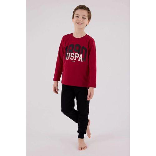 U.s. Polo Assn Uzun Kol Pijama Takım Us2203-4 Bordo