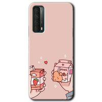 Huawei P Smart 2021 Kılıf Baskılı Kapak - Meyveli Süt + 5D Tam Kaplayan Cam