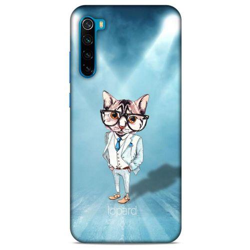 Xiaomi Redmi Note 8T Kılıf FunnyMaX (40) Fit Silikon Kılıf Açık Mavi Kedi