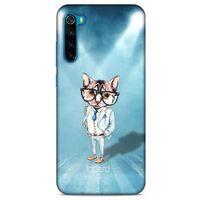 Xiaomi Redmi Note 8T Kılıf FunnyMaX (40) Fit Silikon Kılıf Açık Mavi Kedi