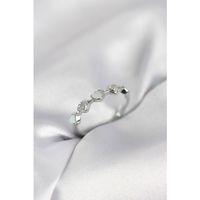 Gümüş Renk Minimal Kalp Model Zirkon Taşlı Pirinç Kadın Yüzük