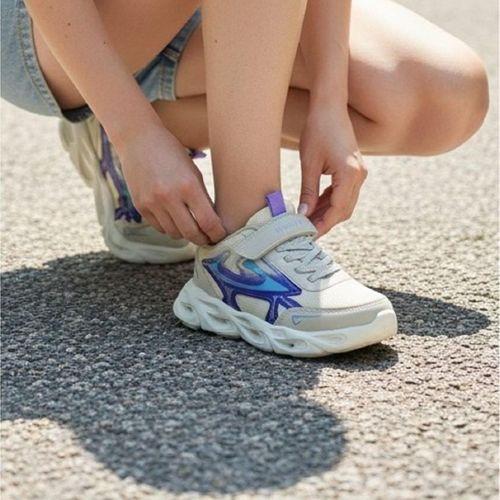 Wisco 069 Bej-Lila Cırtlı Kız Çocuk Spor Ayakkabı