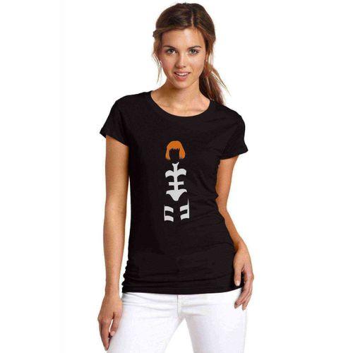 Silhouette The Fifth Element Leeloo Baskılı Siyah Kadın Tshirt