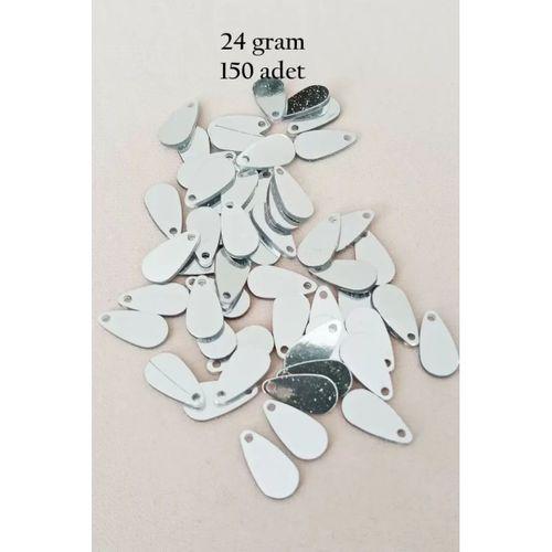 Oya Abiye Bileklik Kolye Pleksi Metalik Plastik Pul Gümüş Renk 24 gram 150 adet - BNC591