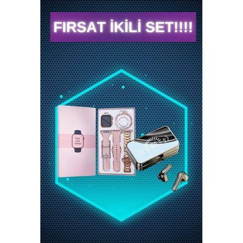 Bileklikli Amoled Ekran Akıllı Saat Ve Dijital Göstergeli Kablosuz Bluetooth Kulaklık Anc/ Enc