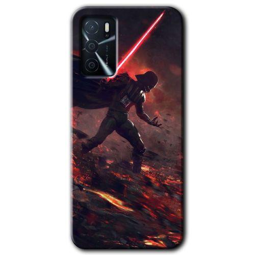 MRCİLETİSİM Oppo A16 Kılıf Kapak - Darh Vader Wars +Hayalet Ekran Yandan Gözükmez