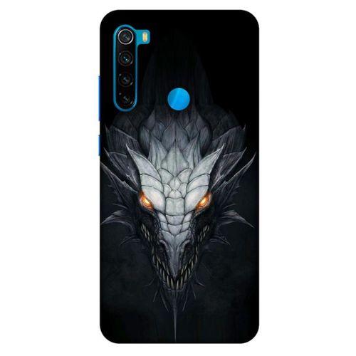 Xiaomi Redmi Note 8 Kılıf Dragons (13) Silikon Kap Gri Ejderha