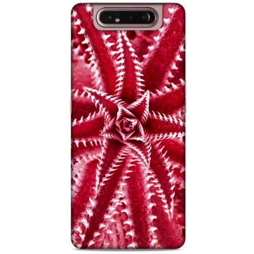 Lopard Samsung Galaxy A80 Uyumlu Kılıf Bahar (27) Tasarımlı Kılıf Kırmızı