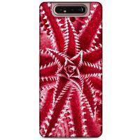 Lopard Samsung Galaxy A80 Uyumlu Kılıf Bahar (27) Tasarımlı Kılıf Kırmızı