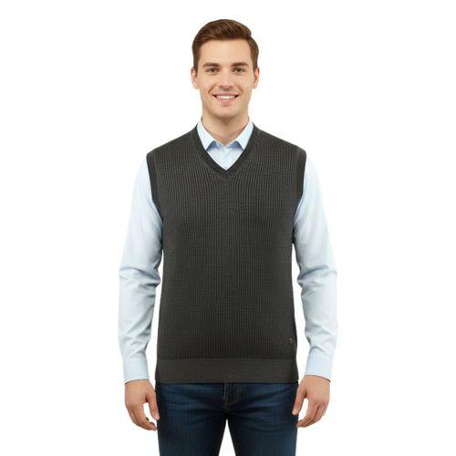 Erkek V Yaka Süveter Çelik Örgü Regular Kalıp 5208H BGL-ST04960