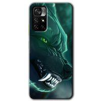 MRCİLETİSİM Xiaomi Redmi Note 11T Kılıf HD Desen Baskılı Arka Kapak + Temperli Cam - Yeşil Kurt