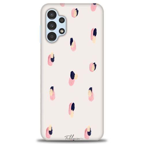 Samsung Galaxy A13 4G Kılıf HD Baskılı Kılıf - Pembe Lacivert + Tam Ekran Koruyucu