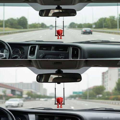 Salıncaklı Gül Figürlü Dikiz Aynası Süsü Araç İçi Dekoratif Asma Aksesuar