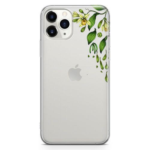 Apple iPhone 11 Pro Max Kılıf Vanilya Çiçeği Arka Kapak Koruma Desenli Full Koruyucu