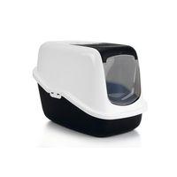 Beeztees Kapalı Kedi Tuvaleti, Koku Filtreli, Siyah Beyaz, 56x39x39cm