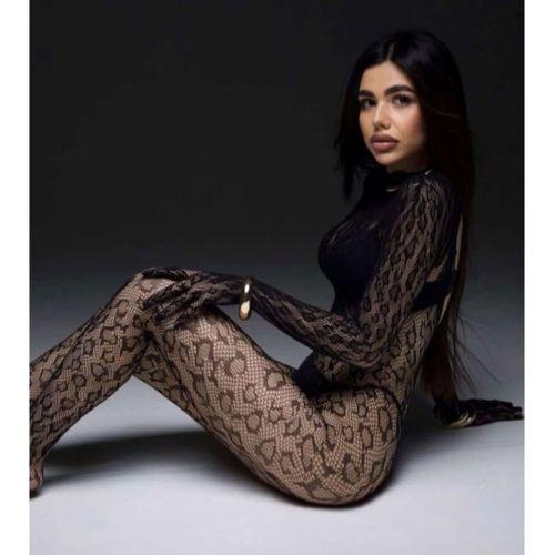 Leopar Desen Vücut Çorabı