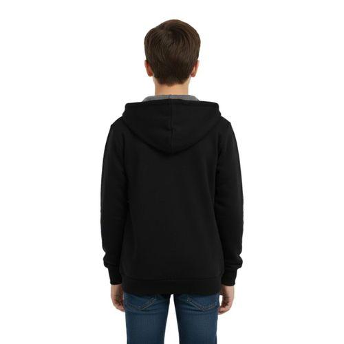 Siyah Fermuarlı Kapüşonlu Cepli Kız Erkek Sweatshirt BGL-ST05001