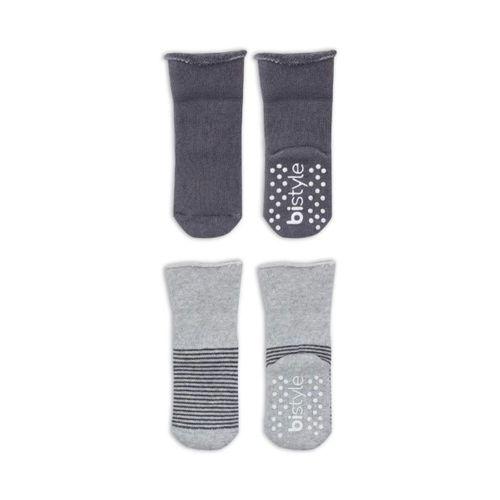 Bistyle Çemberli Kaymaz Havlu Soket Çorap 2'Li BS10503 Gri-Antrasit