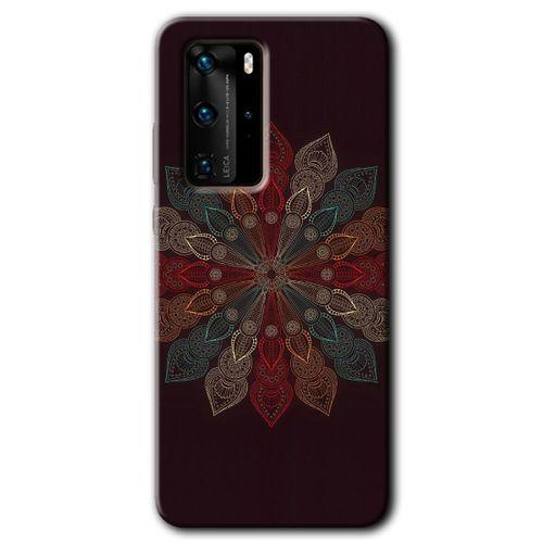 Huawei P40 Pro Kılıf HD Desen Baskılı Arka Kapak - Mandala Flower Wal