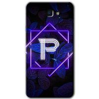 Potkal Hediye Fabrikası Samsung Galaxy J7 Prime Kılıf HD Desen Baskılı Arka Kapak - Dark Neon Yaprak P Harfi