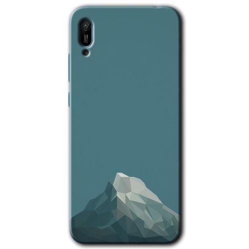 MRCİLETİSİM Huawei Y6 2019 Kılıf HD Desen Baskılı Arka Kapak + Temperli Cam - Alone Mountain