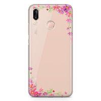 Huawei Nova 3e Kılıf Akdeniz Çiçekleri Arka Kapak Koruma Desenli Full Koruyucu