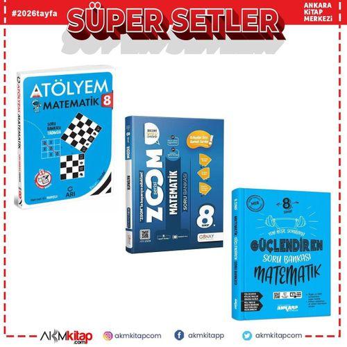 8.Sınıf Arı Günay ve Ankara Yayınları Matematik Soru Bankası Seti 3 Kitap