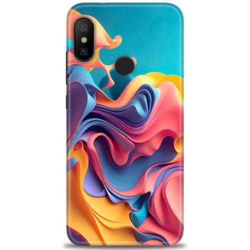 Xiaomi Mi A2 Lite Kılıf HD Baskılı Kılıf - Renkli Su + Tam Ekran Koruyucu