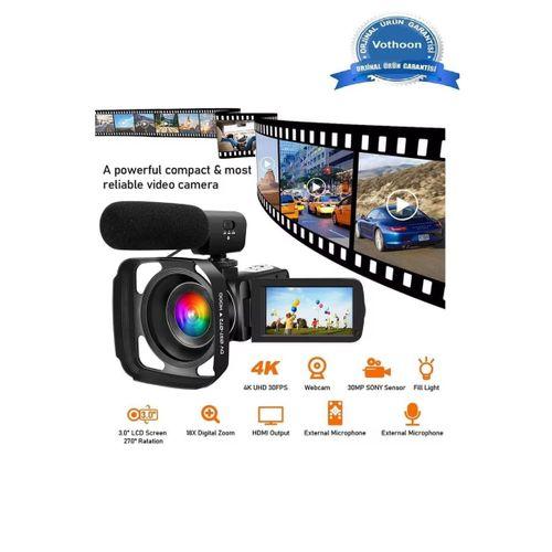 4k Vlog Dijital Video Kamera Wifi 48mp 16x Kaydedici Fotoğrafçılık 3.0’’ıps Dokunmatik Ekran Mikrofon Çift Batarya