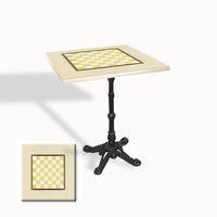 Dockers Çipa 1002 Döküm Ayak Kare Masa 70X70 cm - (Werzalit, Wermodin ve Allzalit Tabla) - Krem Satranç