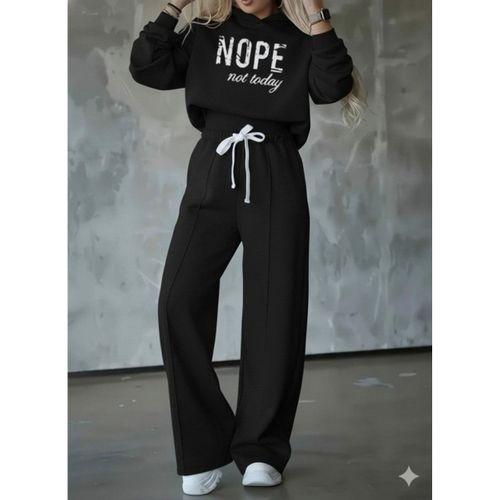 Kadın Uzun Kollu Nope Baskılı Beli Ribanalı Ikili Takım