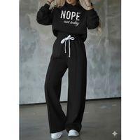 Kadın Uzun Kollu Nope Baskılı Beli Ribanalı Ikili Takım