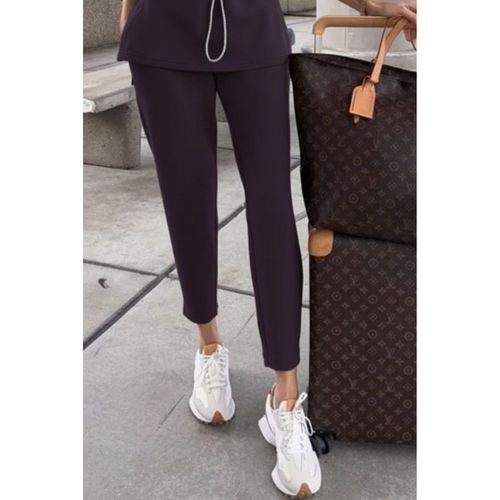 Kadın Uzun Kollu Balıkçı Yaka Belden Lastikli Modal Bluz Ve Pantolon Ikili Takım