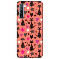Lopard Oppo Reno 3 Uyumlu Kılıf Kediler (10) Full Koruma Kılıfı Kalpli Kedi