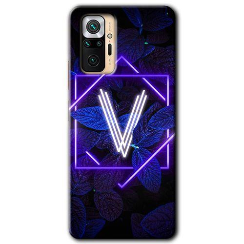 MRCİLETİSİM Xiaomi Redmi Note 10 Pro Kılıf Kapak - Dark Neon Yaprak V Harfi +Hayalet Ekran Yandan Gözükmez