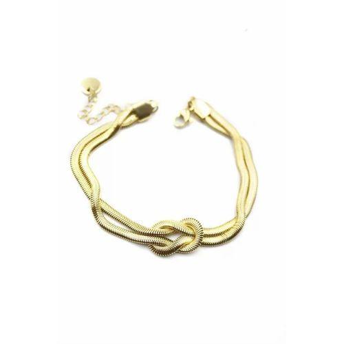 Düğüm Zincir Çelik Bileklik - Altın