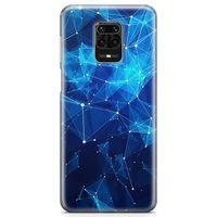 Xiaomi Redmi Note 9 Pro Kılıf Mavi Ağ Güvenliği Arka Kapak Koruma Desenli Full Koruyucu