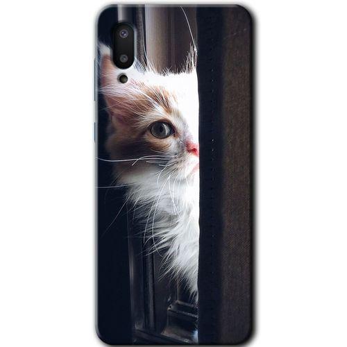 Galaxy A02 Kılıf HD Desen Baskılı Arka Kapak - Kedi Bakışı