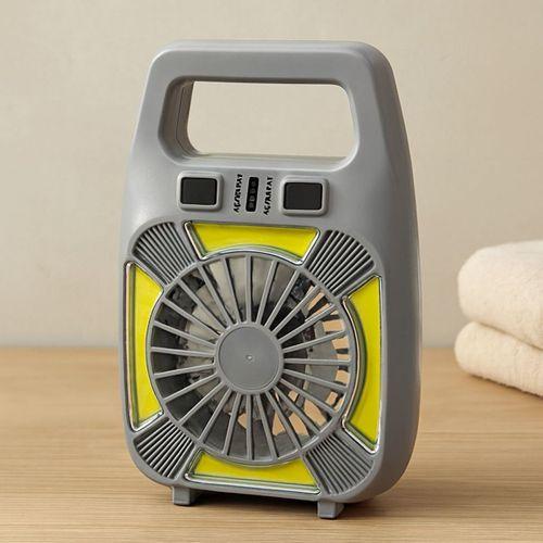 USB Şarjlı 2in1 Mini Fan ve Fener 10W – 2 Kademe, Su Geçirmez, Taşınabilir