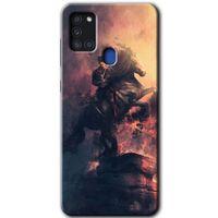 MRCİLETİSİM Samsung Galaxy A21s Kılıf Baskılı Kapak - Atatürk Portre + 5D Tam Kaplayan Cam