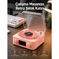 Retro Bluetooth Hoparlör – Kristal Ses, Gece Lambası, Saatli Tasarım Yeni Nesil