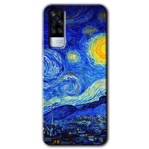 Vivo Y51 Kılıf HD Desen Baskılı Arka Kapak - Starry Night