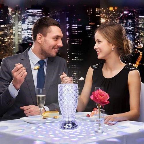 Balık Süzgeç Model Usb Şarjlı Kumandalı 16farklı Işık Modlu Masa Üstü Kristal Akrilik Led