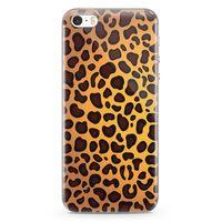Apple iPhone SE Kılıf Sarı Leopar Arka Kapak Koruma Desenli Full Koruyucu