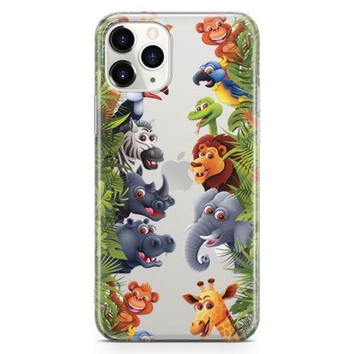 Apple iPhone 11 Pro Max Kılıf Hayvanat Bahçesi 2 Arka Kapak Koruma Desenli Full Koruyucu