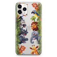 Apple iPhone 11 Pro Max Kılıf Hayvanat Bahçesi 2 Arka Kapak Koruma Desenli Full Koruyucu