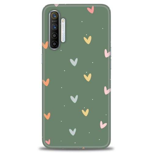 Realme XT Kılıf HD Baskılı Kılıf - Soft Kalpler + Tam Ekran Koruyucu