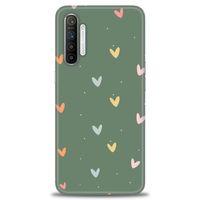 Realme XT Kılıf HD Baskılı Kılıf - Soft Kalpler + Tam Ekran Koruyucu